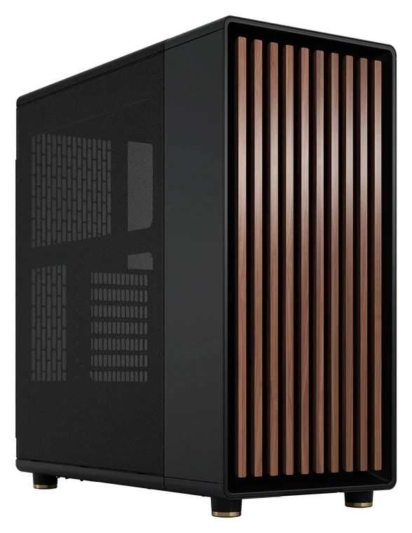 Pro Max, boîtier Fractal North noir à lamelles de noyer