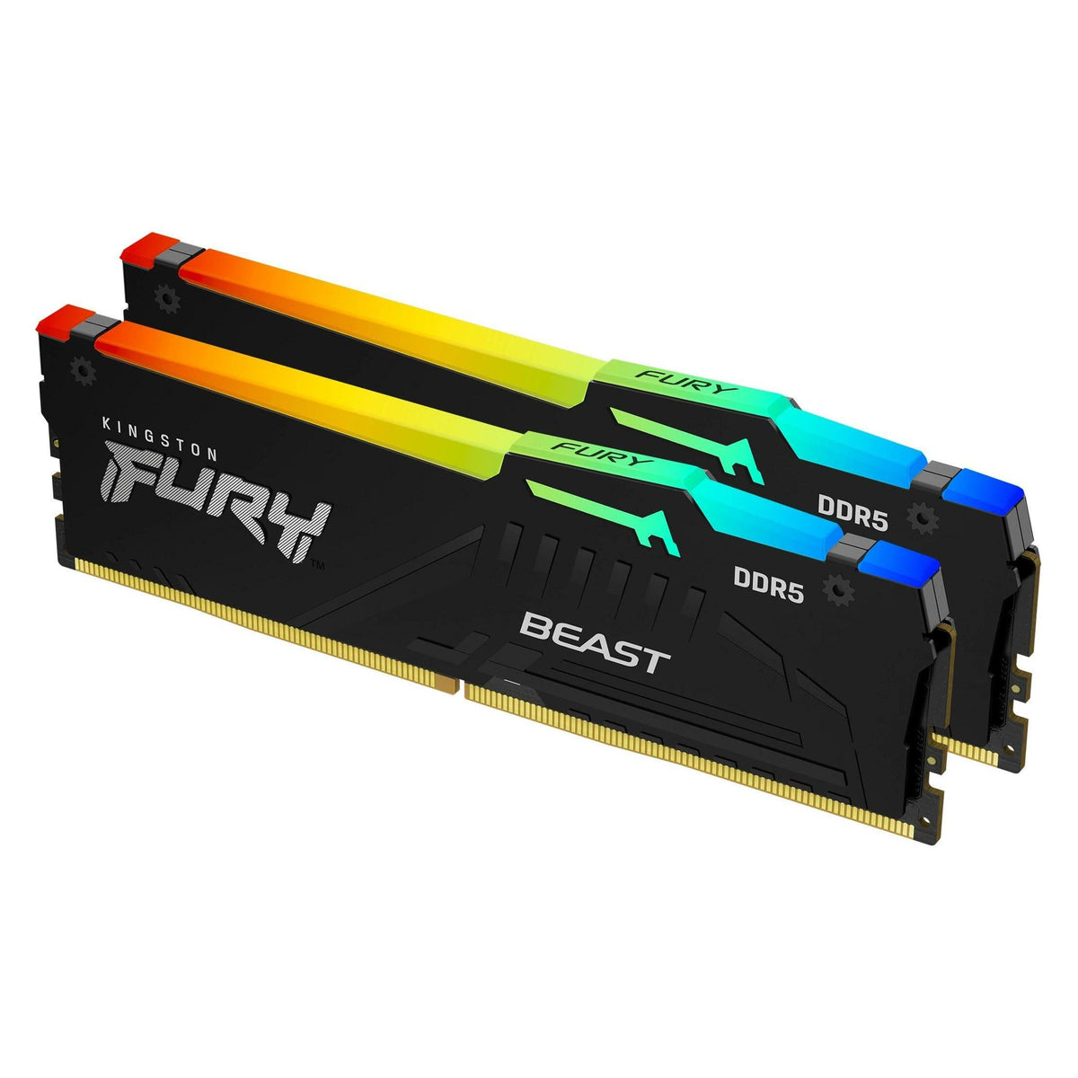 Kingston 64GB 5600MT/s DDR5 CL40 DIMM (Kits de 2) FURY Beast RGB (2 x 32GB, 5600 MHz, RAM DDR5, DIMM)