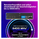 Crucial DDR5-6400 Kit 64GB 2x32GB CUDIMM CL52 (2 x 32GB, 3200 MHz, RAM DDR5, DIMM)
