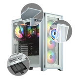 Corsair iCUE 4000X RGB Boîtier tour milieu blanc en verre trempé (ATX, E-ATX, mATX, Mini-ITX)