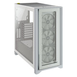 Corsair iCUE 4000X RGB Boîtier tour milieu blanc en verre trempé (ATX, E-ATX, mATX, Mini-ITX)