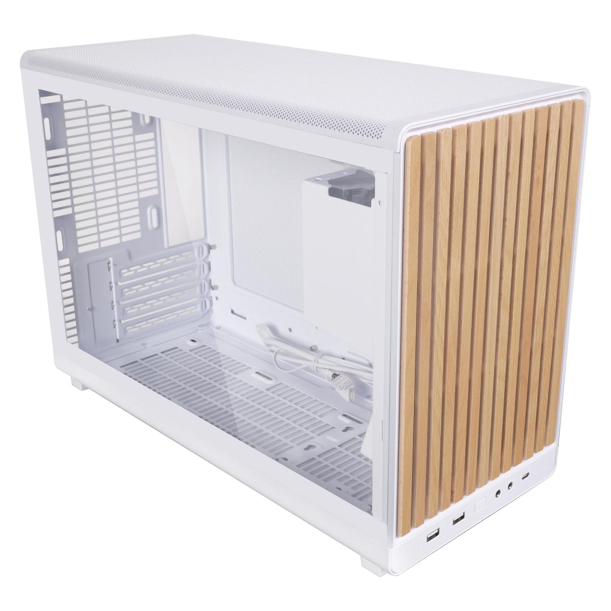 Lian-Li DAN Cases A3-mATX Wood Edition PC-Gehäuse, Tempered Glass, Micro-ATX - Buche, weiss (mATX, Mini-ITX)
