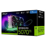 PNY RTX 5070 TI ARGB à trois ventilateurs, 16 Go de GDDR7, 3 ports DP, 1 port HDMI (16 Go, GDDR7)