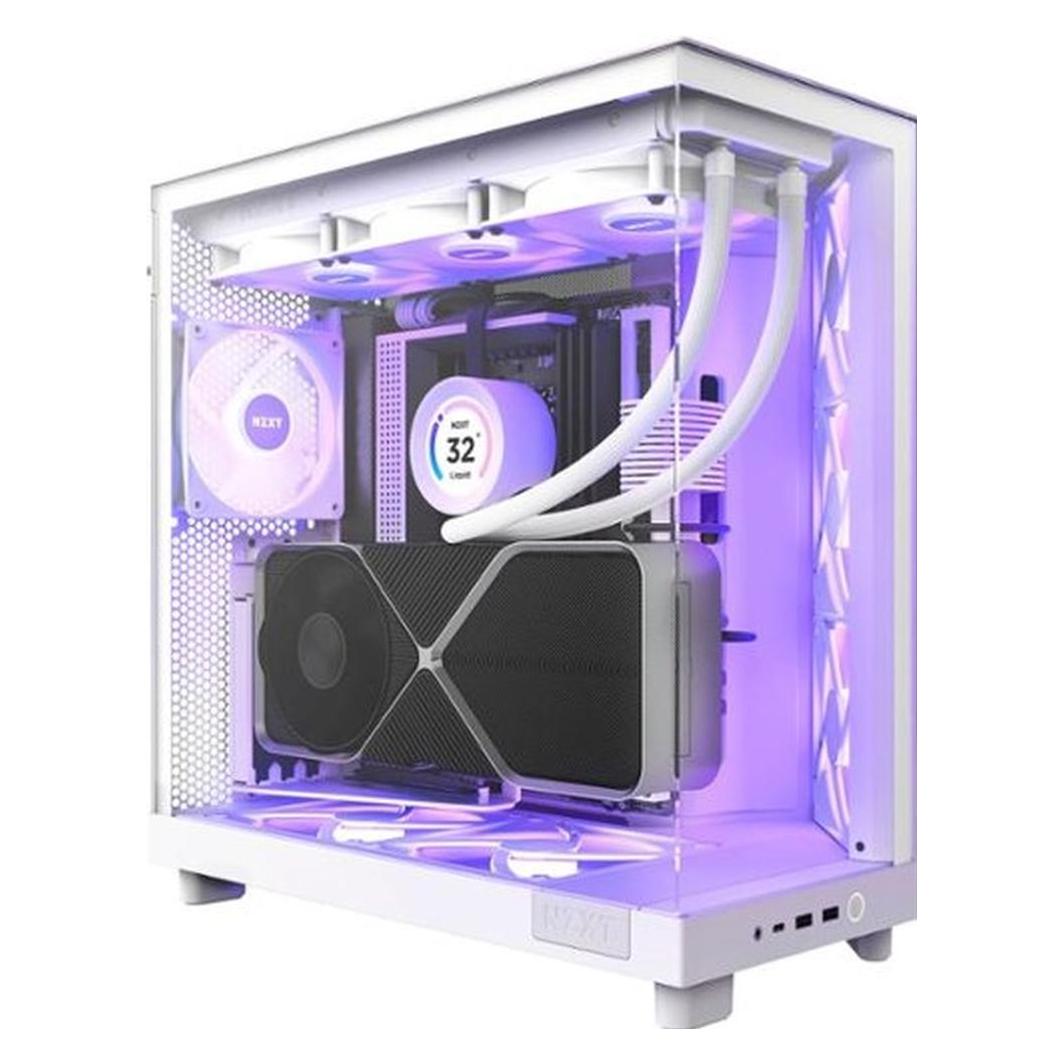 NZXT Boîtier Mid Tower à Double Chambre Compact avec Flux d'Air RGB H6 Flow (ATX)