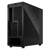 Fractal Panneau Latéral en Verre Trempé Noir Charbon avec Face Avant en Bois de Noyer Foncé (ATX, mATX, Mini-ITX)