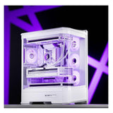 Jonsbo D400 PC-Gehäuse, Midi Tower, ATX, Tempered Glass - weiss (ATX, mATX, Mini-ITX)