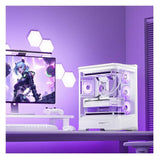 Jonsbo D400 PC-Gehäuse, Midi Tower, ATX, Tempered Glass - weiss (ATX, mATX, Mini-ITX)