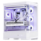 Jonsbo D400 PC-Gehäuse, Midi Tower, ATX, Tempered Glass - weiss (ATX, mATX, Mini-ITX)