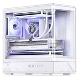 Jonsbo D200 Tour Midi, mATX, verre trempé, mini écran Temp - blanc (mATX, Mini-ITX)
