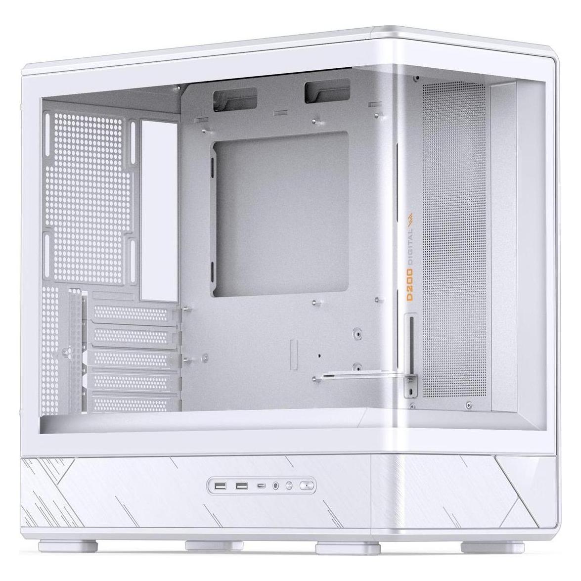 Jonsbo D200 Tour Midi, mATX, verre trempé, mini écran Temp - blanc (mATX, Mini-ITX)