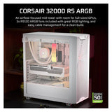 Corsair 3200D RS ARGB Mid-Tower Performance Case, White (ATX, mATX, Mini-ITX)