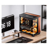 Jonsbo TK-4 Wood PC-Gehäuse, Midi-Tower, ATX, Tempered Glass - schwarz (ATX, ITX, Mini-ATX)