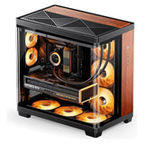 Jonsbo TK-4 Wood PC-Gehäuse, Midi-Tower, ATX, Tempered Glass - schwarz (ATX, ITX, Mini-ATX)