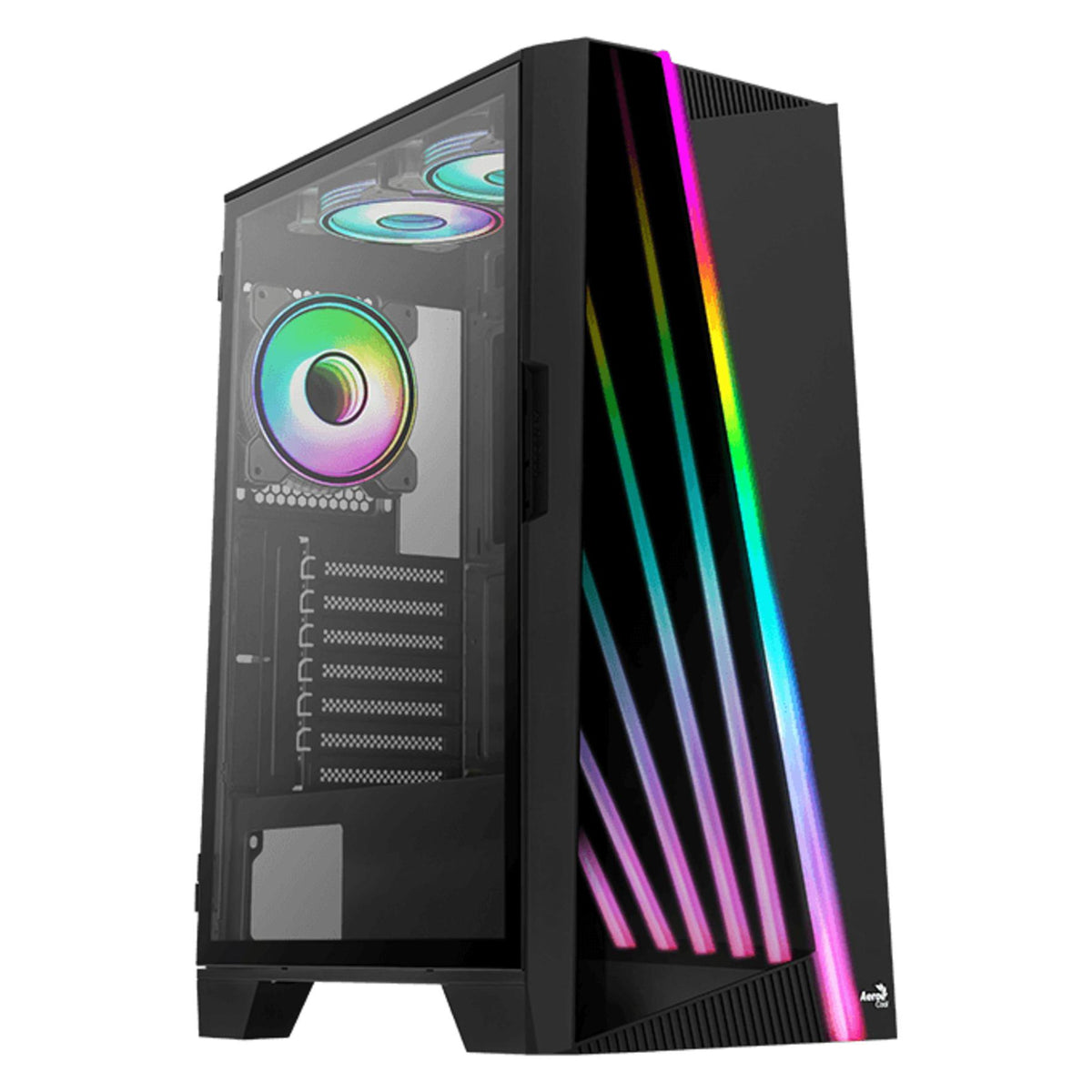 AeroCool Boitier Moyen Tour ATX Mirage V2 RGB avec panneau vitré (Noir) (ATX, mATX, Mini-ITX)