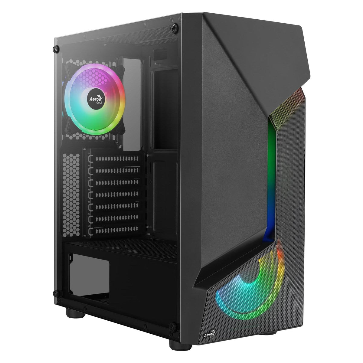 AeroCool Scape-G-BK-v3 Tour midi, verre trempé, ARGB (ATX, mATX, Mini-ITX)