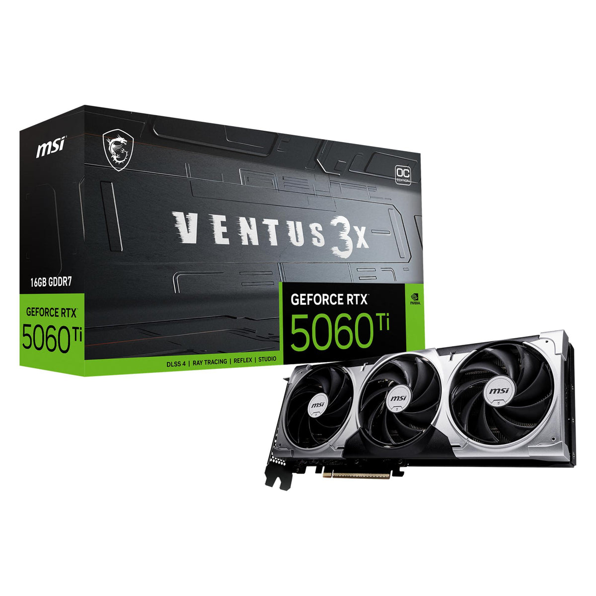 MSI GeForce RTX 5060 Ti Ventus 3X OC (16 Go, GDDR7)
