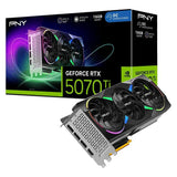 PNY RTX 5070 TI ARGB à trois ventilateurs, 16 Go de GDDR7, 3 ports DP, 1 port HDMI (16 Go, GDDR7)