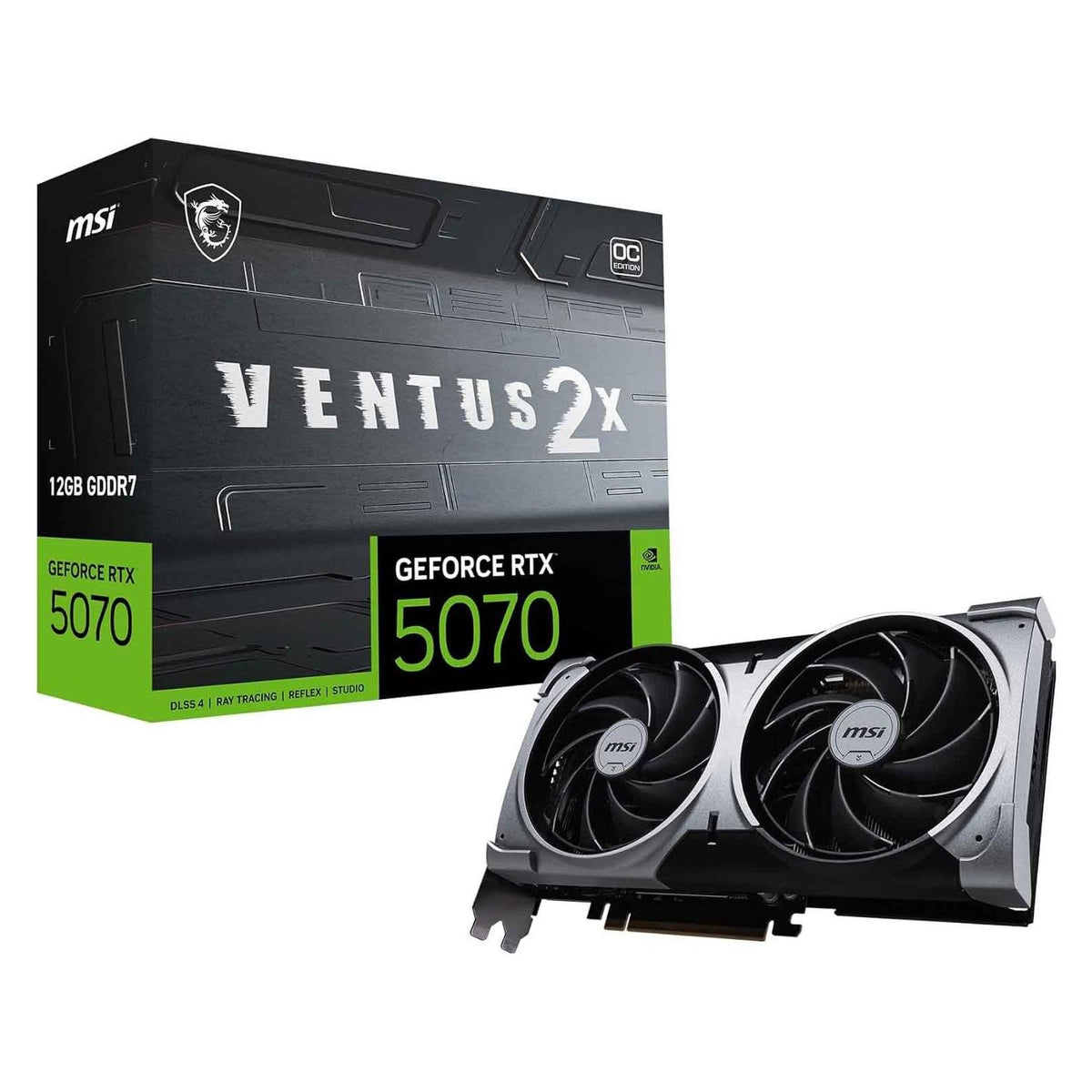 MSI GeForce RTX 5070 VENTUS 2X OC (12 Go, GDDR7)