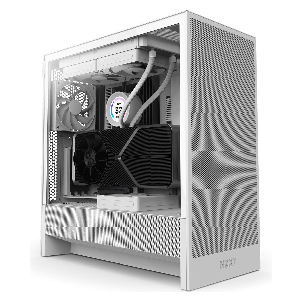 NZXT H5 Flow ( 2024 ) (blanc, verre trempé) (ATX, mATX, Micro-ITX, Mini-ITX)