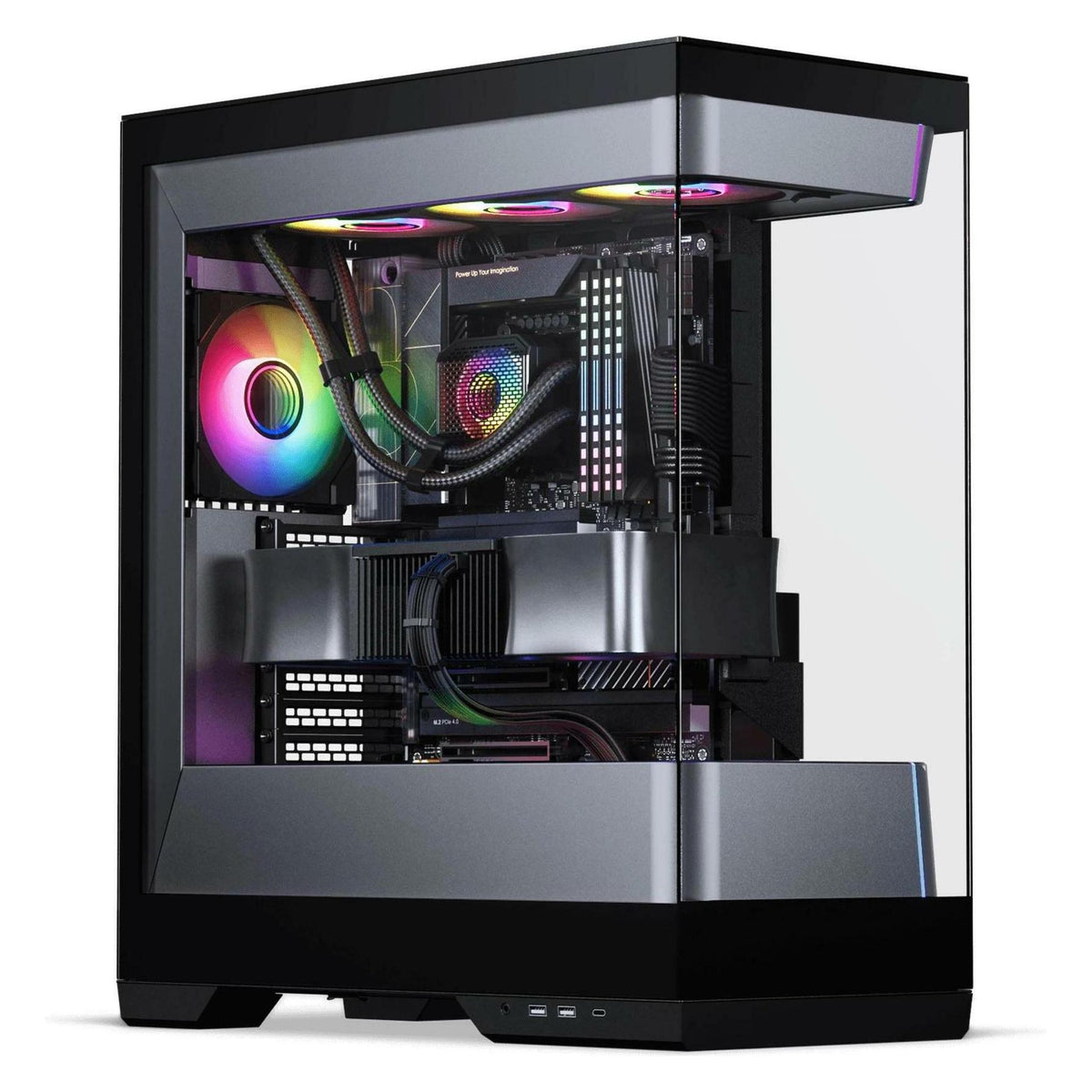 Phanteks Evolv S2 PC-Gehäuse, Midi-Tower, E-ATX, RGB, Tempered Glass - schwarz (ATX, E-ATX, mATX, Mini-ITX)