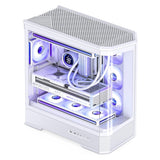 Jonsbo D400 PC-Gehäuse, Midi Tower, ATX, Tempered Glass - weiss (ATX, mATX, Mini-ITX)