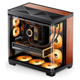 Jonsbo TK-4 Wood PC-Gehäuse, Midi-Tower, ATX, Tempered Glass - schwarz (ATX, ITX, Mini-ATX)