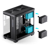 Jonsbo TK-4 Gehäuse, Midi-Tower, ATX, Tempered Glass - schwarz (ATX, ITX, Mini-ATX)