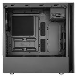 Cooler Master Silencio S600 avec panneau latéral en acier Juodas, Mini ITX, Micro ATX, ATX, Alimentation incluse (ATX, mATX, Mini-ITX)