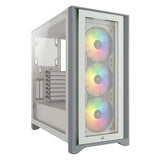 Corsair iCUE 4000X RGB Boîtier tour milieu blanc en verre trempé (ATX, E-ATX, mATX, Mini-ITX)