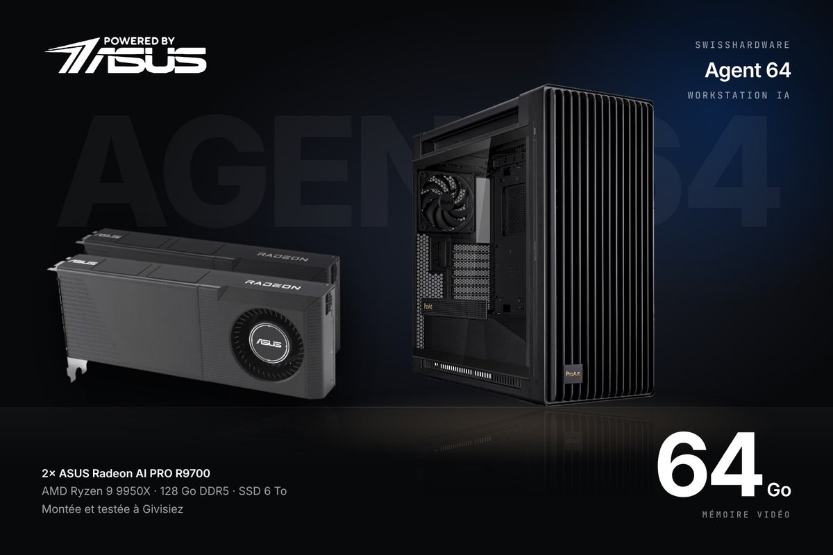 SwissHardware Agent 64 — Workstation IA Powered by ASUS