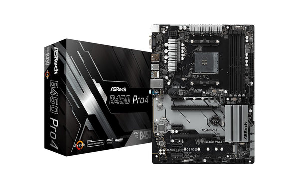 ASRock B450 PRO4 R2.0, ATX, AM4