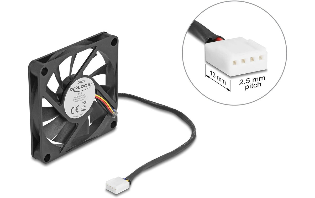 Delock Ventilateur 70x70x10mm 12V